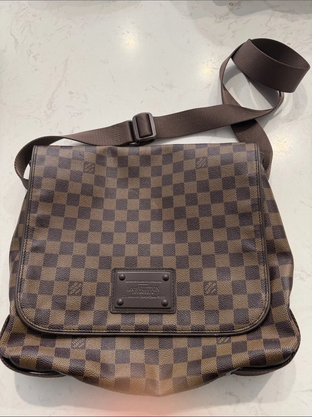 Messenger Bag with Gold Hardware
